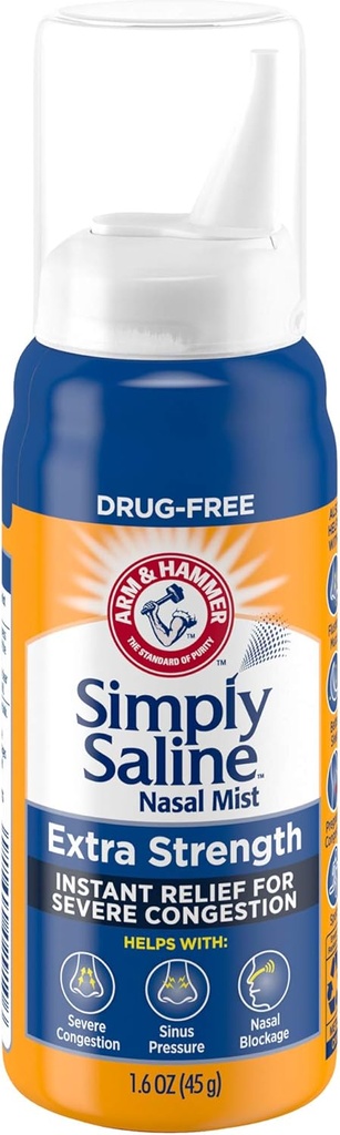 Arm & Hammer Einfach Saline Nasal Mist Extra Strength, Severe Congestion, 1.6 Unze