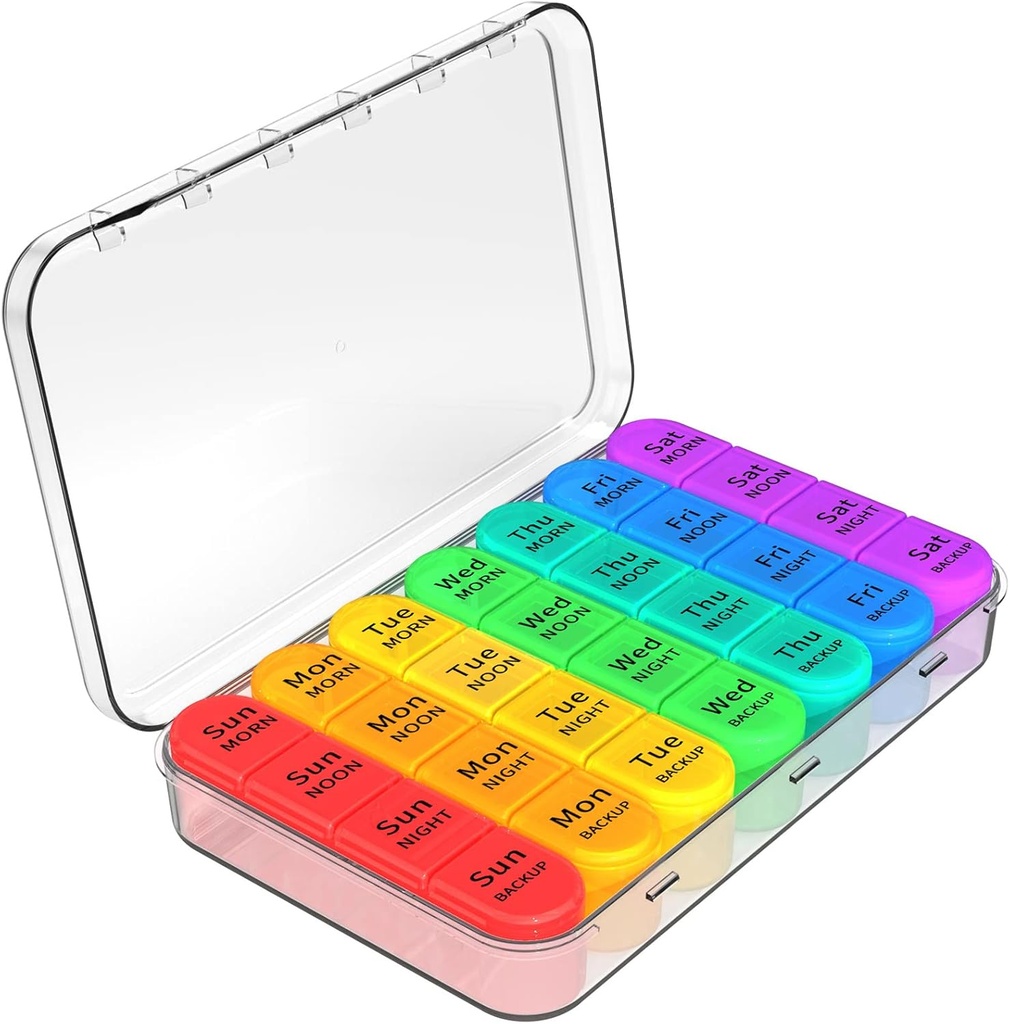 Daviky Wöchentliche Pille Organizer 4 Mal pro Tag, Pille Box 7 Tag, Medizin Organizer für Reisen mit abnehmbaren individuellen Pillen Fall Pille Container zu halten tägliche Vitamin, Ergänzung und Medikamente