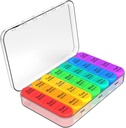 Daviky Weekly Pill Organizer 4 fois par jour, Pill Box 7 jours, organisateur de médicaments portable pour voyager avec un contenant amovible de pilule individuelle pour tenir la vitamine quotidienne, supplément et médicaments