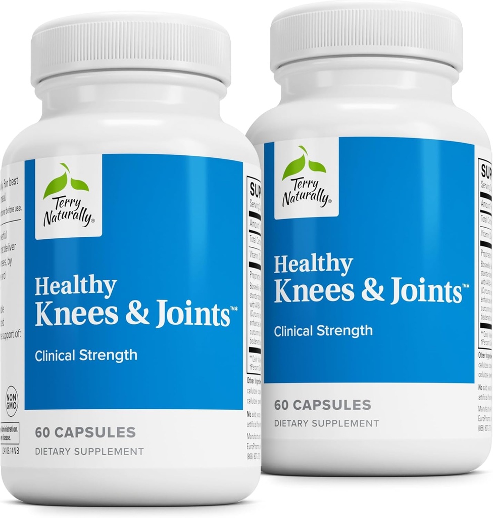 Terry Naturally Healthy Knees & Joints - Nahrungsergänzungsmittel zur Unterstützung von Knochengesundheit & Gelenkflexibilität - Gesunde Knie & Hip Aid mit Calcium Fructoborate - 60 Kapseln, 2 Packung
