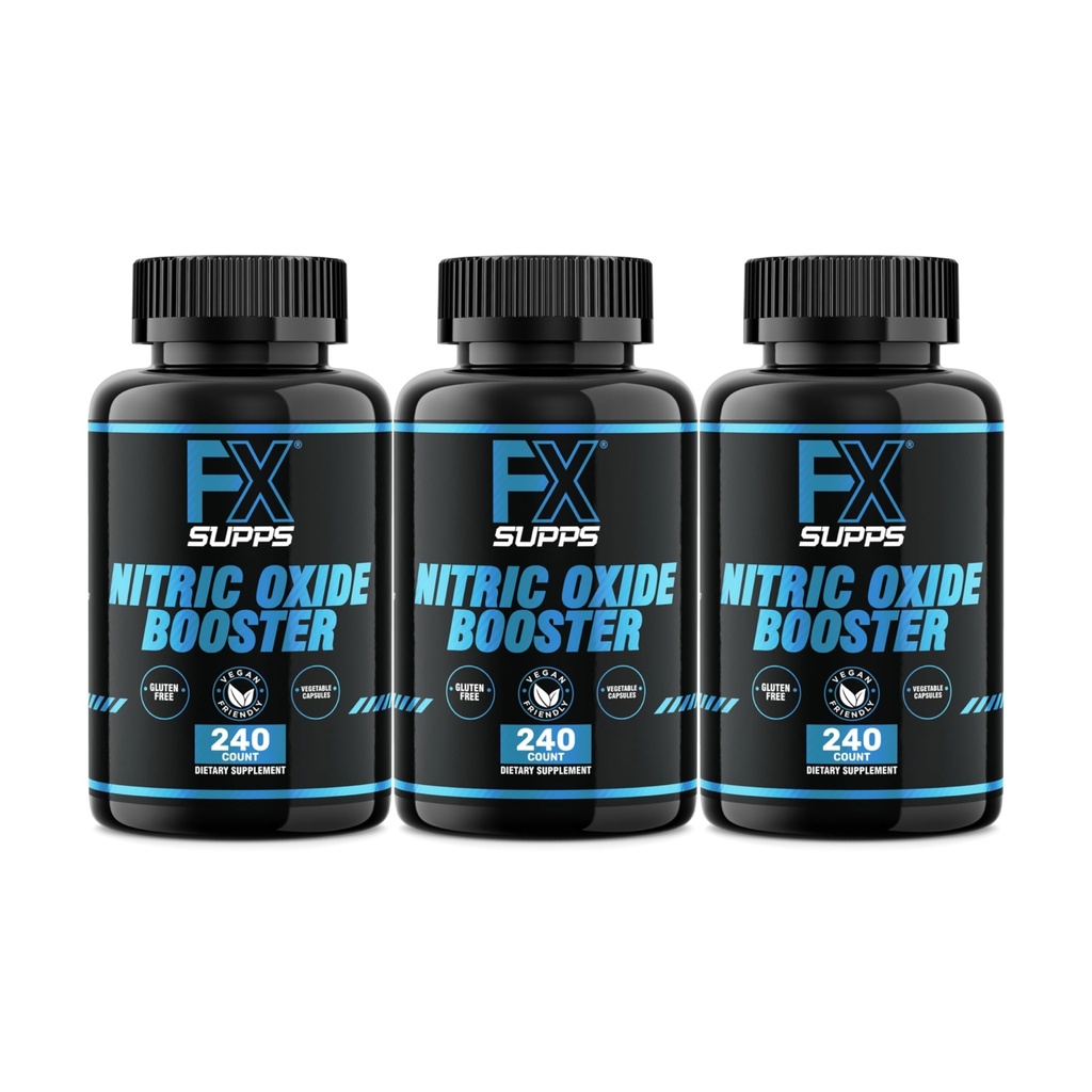FXSUPPS Nitric Oxid Booster - Nitric Oxide Pre Workout Supplement mit L-Arginin und Beta Alanine für Energie, Vascularity, Muskelpumpe, Herzgesundheit und Blutfluss, 240 Zähler (3-Pack)