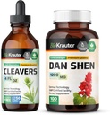 BIO KRAUTER Cleavers Tincture 4 Fl. Oz. & Dan Shen 100 Kapseln