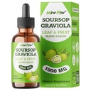 Sursop Graviola gouttes liquides 1900MG 2Fl Oz, suppléments d'extrait de feuille de Sursop Bitter, soutien pour la détente du sommeil et amélioration immunitaire - sans sucre, saveur naturelle, bien-être à base de plantes