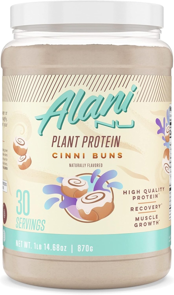 Alani Nu en poudre de protéines à base végétale CINNIBUNS de 18g Protéine végétalienne de remplacement de repas de la poudre de sucre de choix de 30 portions