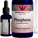WellnessOne Ionic Phosphor-Ergänzungen - Phosphorflüssigkeit aus Orthophosphorsäure für Zähne, Knochengesundheit und Energieunterstützung - Non-GMO, Vegan, Glutenfrei - 1,67 fl oz
