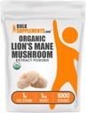 BulkSupplements.com Bio Lion's Mane Mushroom Extract Powder - Lions Mane Supplement Powder, Superfood für Wohlbefinden - Vegan, 1g pro Servierung, 1kg (2.2 lbs) (Pack von 1)
