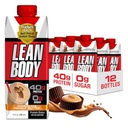 Secouer les protéines prêtes à boire, 40g de protéines, mélange de lactosérum, 0 sucre, sans gluten, 22 vitamines et minéraux, (carton recyclable et couvercle - boîte de 12) LABRADA (Beurre d'arachide chocolaté)