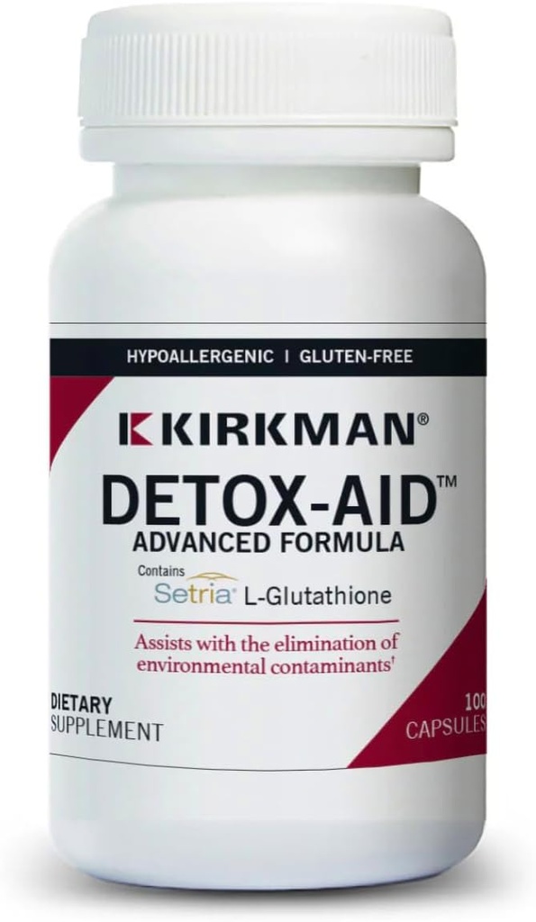 Kirkman - Formule avancée Detox-Aid - 100 capsules - Support antioxydant - Aide à éliminer les toxines - Hypoallergénique