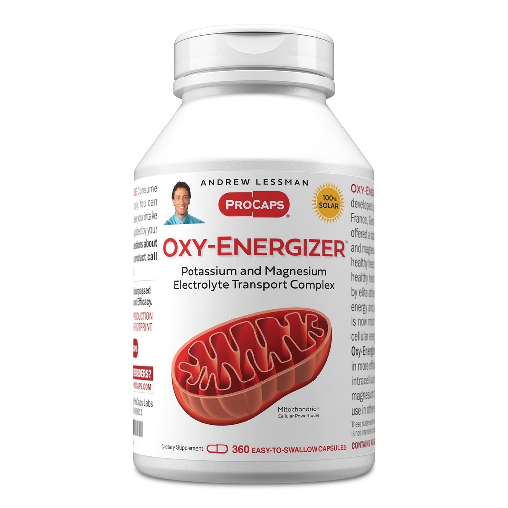 ANDREW MOINSMAN Oxy-Energizer 360 Capsules - Combinaison de deux électrolytes-minéraux vitaux Complexe Potassium-Magnésium Aspartate-Citrate pour soutenir la production d'énergie cellulaire optimale. Aucun additif