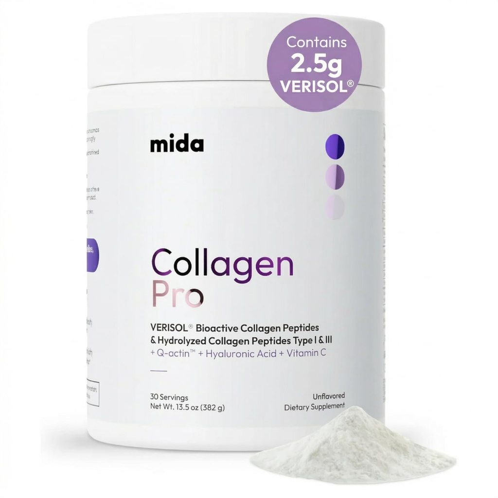 VERISOL® Peptides de collagène hydrolysés de type I et III avec vitamine C, acide hyaluronique, biotine, Q-ACTIN®.