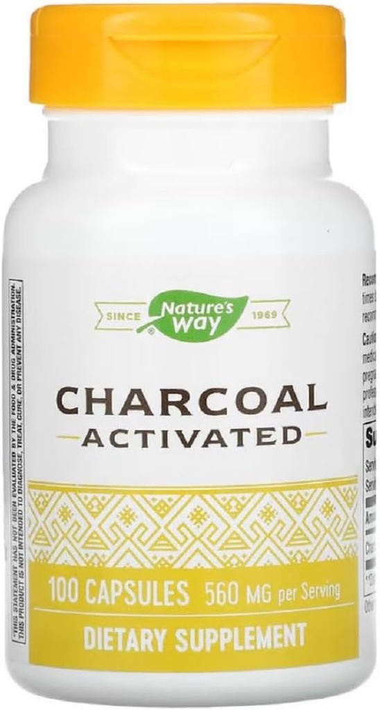 Natures Way aktiviert Charcoal Intestinal Cleanser Capsule, 260 mg - 100 pro Packung - 3 Packungen pro Fall.3