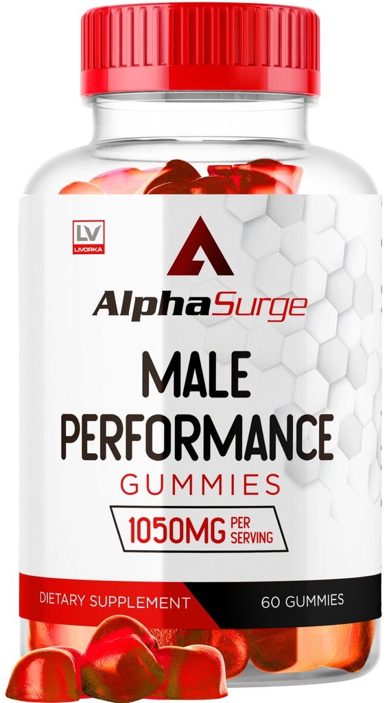 LIVORKA Alpha Surge für Herren - Alpha Surge Gummies für Männer, Alfa Surge Gummies 1050mg, Alpha Surge XL Gummie, Alphasurge Gummies, Alfa Surge Gummies, Alpha Sugre Männlich, 60 Gummies für 1 Monat