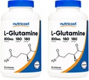 Nutricost L-Glutamine 800mg, 180 gélules (2 flacons)