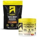 Ascence 100% poudre de protéines de lactosérum, beurre d'arachide au chocolat 2 lb & hydratation + électrolytes énergétiques, citronnade aux framboises 40 portions