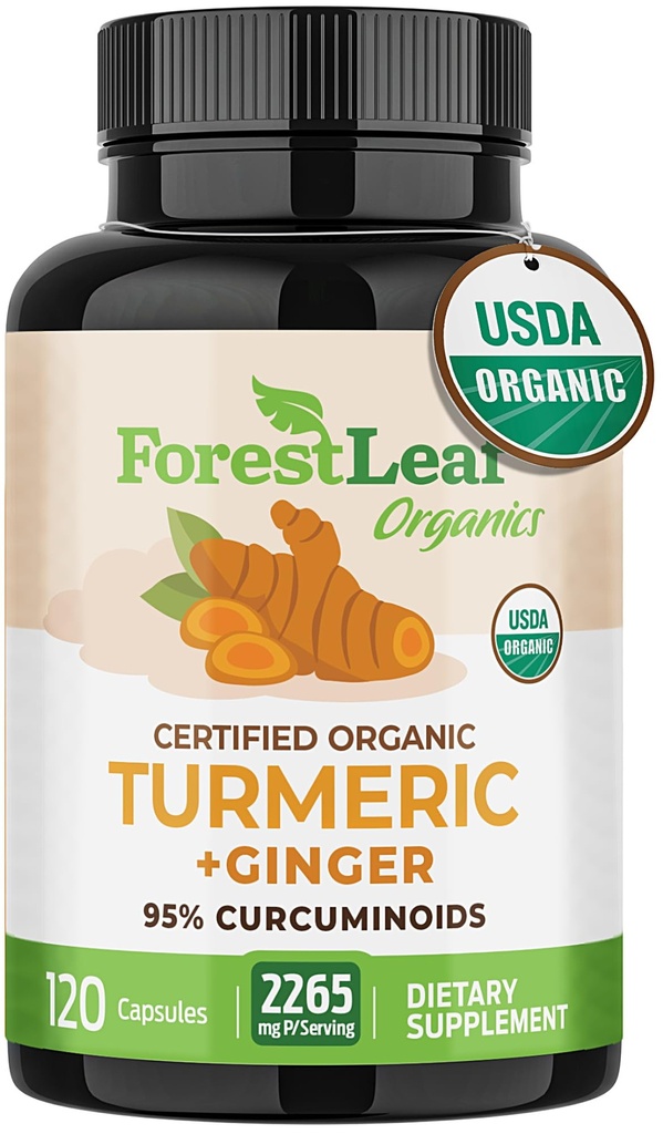 Kurkuma Ergänzung Extra Stärke 2265mg - Kurkuma Ergänzung w/BioPerine Black Pepper - Tumeric and Ginger Supplements, 95% Curcuminoids, Unterstützt Immun- & Gelenkgesundheit, 120 Caps
