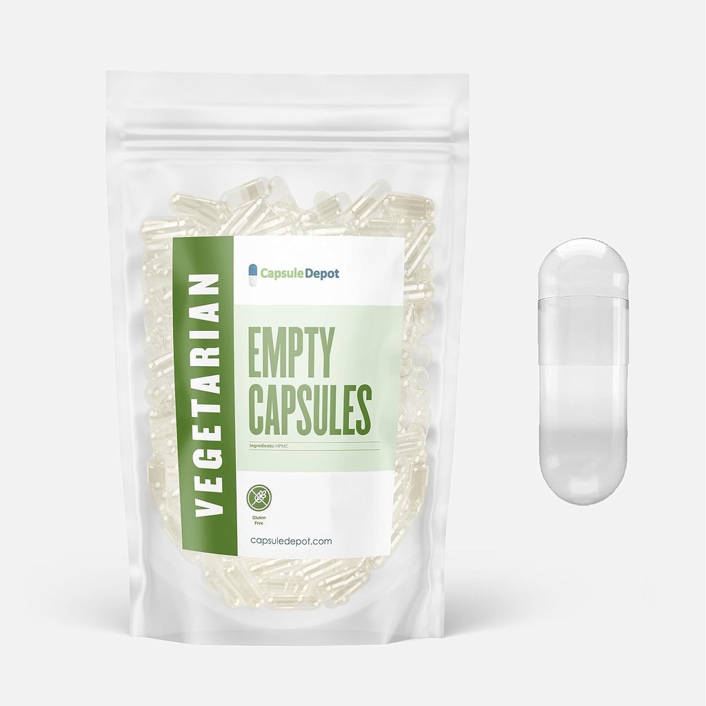 Effacer Taille 1 Capsules vides - 100 Nombre Capsules vides vides de végétalien - Capsules vides végétariennes- Bricolage Capsules végétales Remplissage- Capsules de pilules végétatives