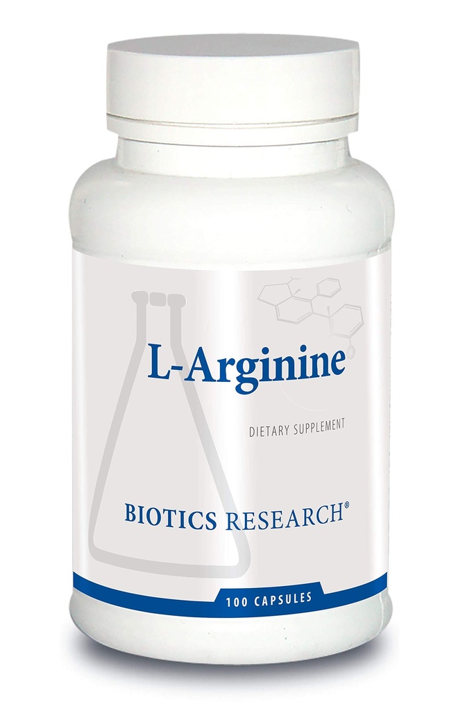 Biotics Research L Arginin, wichtige Aminosäure, Baustein für Muskeln, Übung Leistung, Connective Tissue Support, Nitric Oxid Booster, unterstützt Herz-Kreislauf-Gesundheit, 100 Kapseln