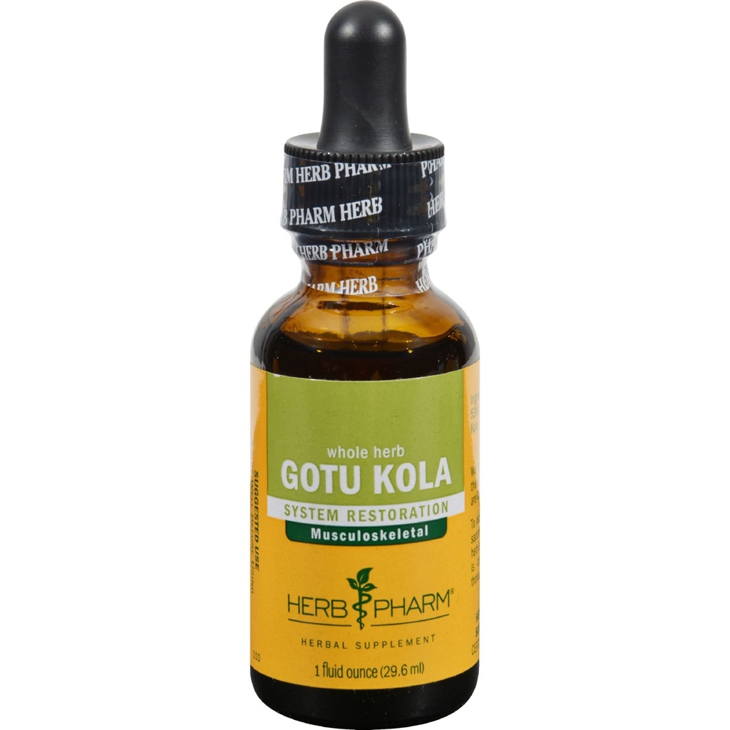 Herb Pharm certifié Bio Gotu Kola Extrait liquide pour le soutien du système musculosquelettique, 1 Fl Oz