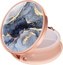 Rouidr Pille Box, 3 Compartment Medicine Pill Case, Small Metal Travel Medicine Box für Geldbörse & Tasche, Rose Gold, Dark Grey Marmor