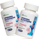 2700 MG supplément de glutathion liposomique, absorption maximale, forme active L glutathion réductase (GSH), avec acide hyaluronique, resvératrol, puissant antioxydant, vieillissement de la santé, 120 softgels