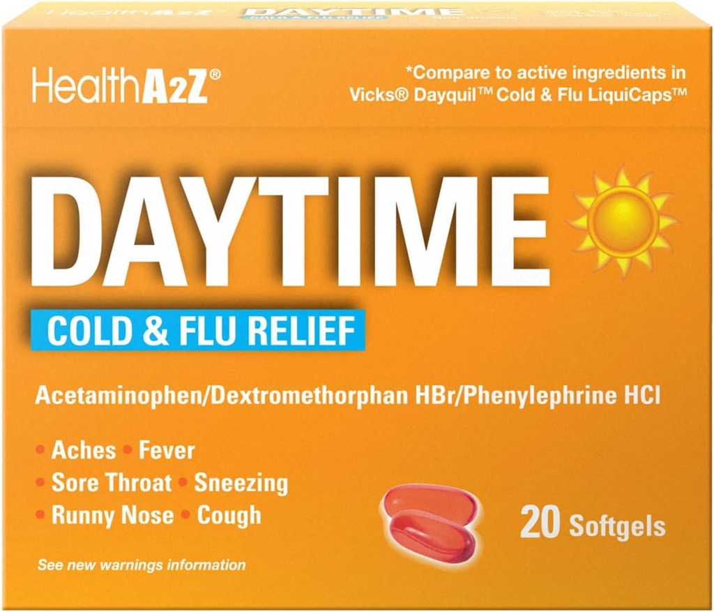 HealthA2Z® Daytime (Daytime Cold & Flu Medicine) (Daytime Cold & Flu Medicine (20 Count Pack of 1))