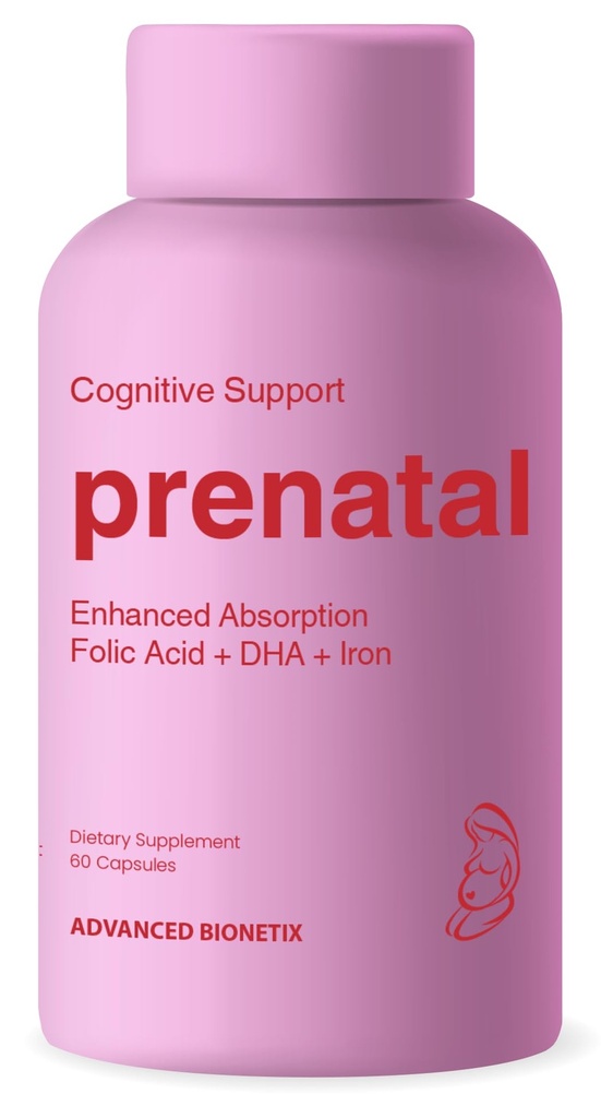 Bio-verfügbare pränatale Vitamine für Frauen, Natürliche methylierte Folat-Folsäure, DHA Omega 3. Multivitamin Pre, Während & Post Schwangerschaft