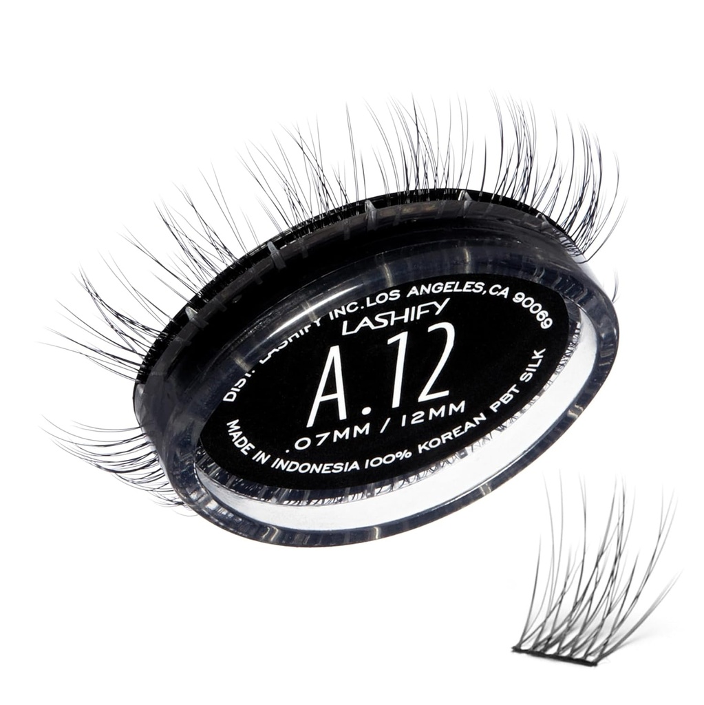 Lashify verstärken 12mm GossamerDIY Wimpern Extensions Refill, Schwarz, Einfache Falsche Wimpern für einen natürlichen Look