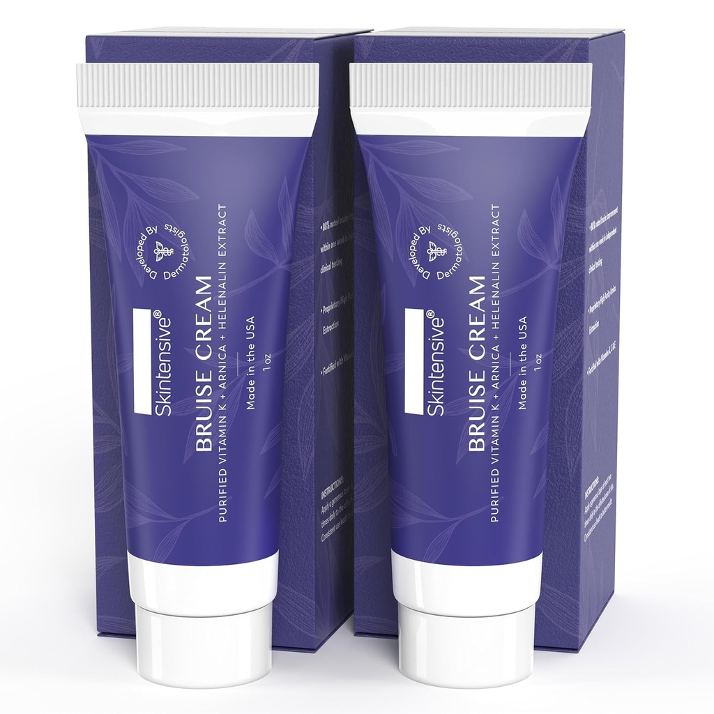 SKINTENSIVE Arnica Bruise Cream für Dünne Haut - Feuchtigkeitsspendend, Vitamin K C und E, Hauterneuerung, 1 Unze (2 Pack)