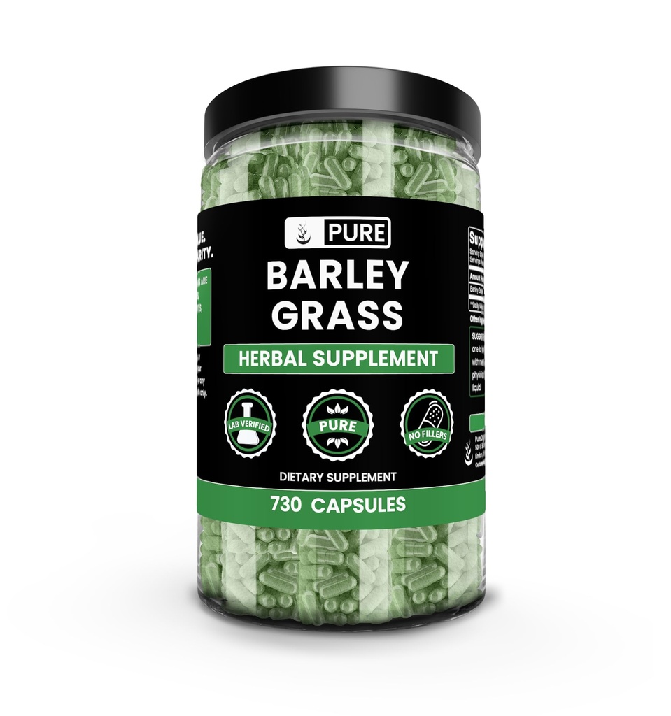 Pure Original Zutaten Gerste Gras (730 Kapseln) Kein Magnesium oder Reisfüller, Immer rein
