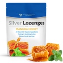 Silber Lozenges mit Bio Manuka Honig und Vitamin C - All-Natural Nano Silber 45-50mcg von 60 PPM Kolloidal Silber Mineral Drops zur Unterstützung Immunsystem, Soothe, Cool Cough & Throat, 24-Lozenges