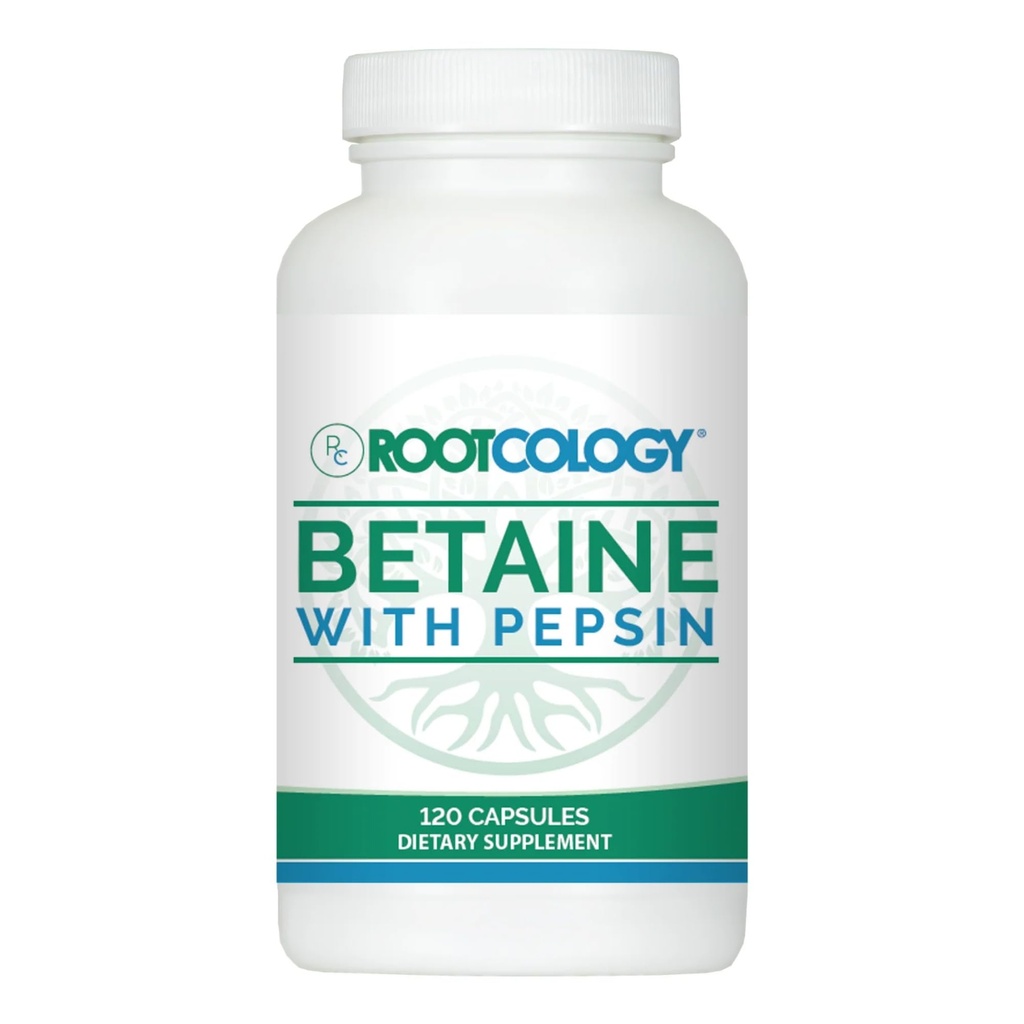 Rootkologie von Dr. Izabella Wentz | Betaine mit Pepsin | 750mg Betaine HCl mit 50mg Pepsin für Verdauungsunterstützung | 120 Kapseln