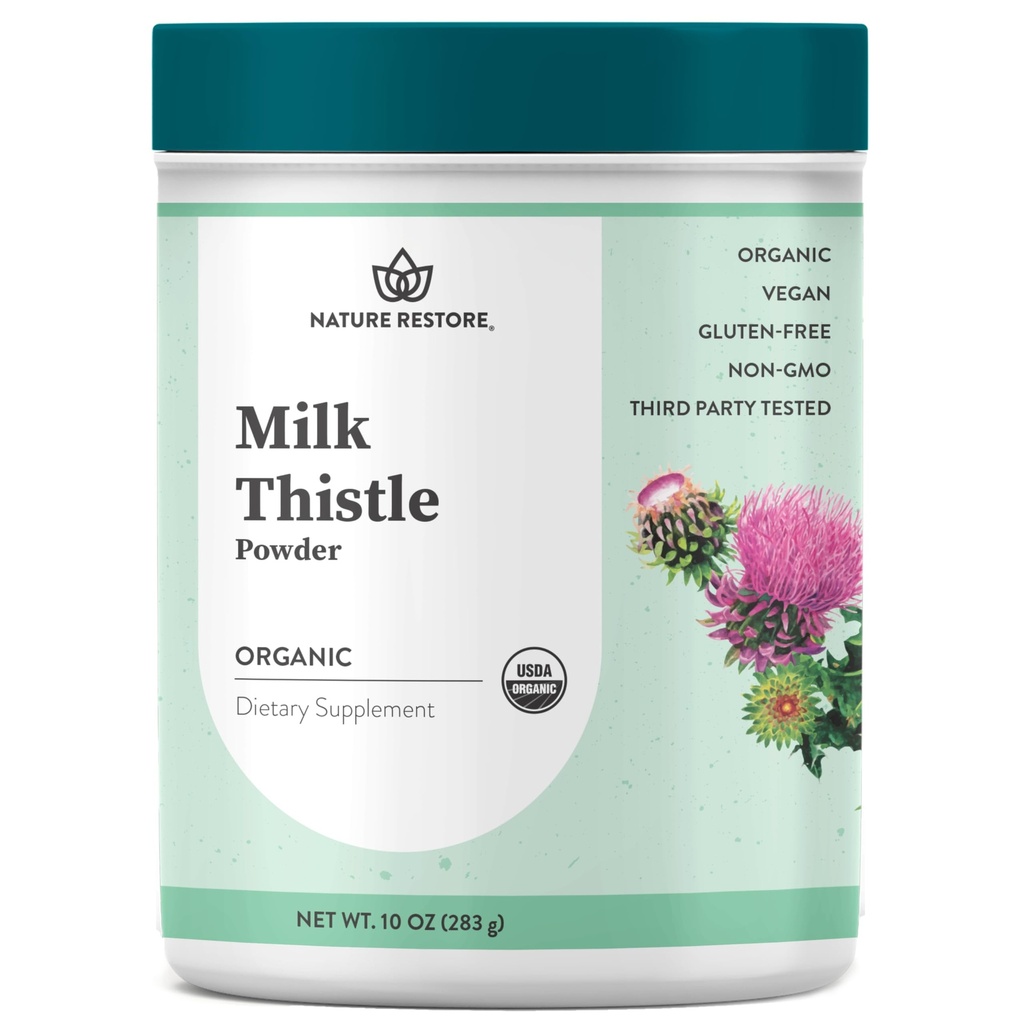 Nature Restore USDA Certified Organic Milk Thistle Seed Powder, 10 Unzen, verpackt in Kalifornien
