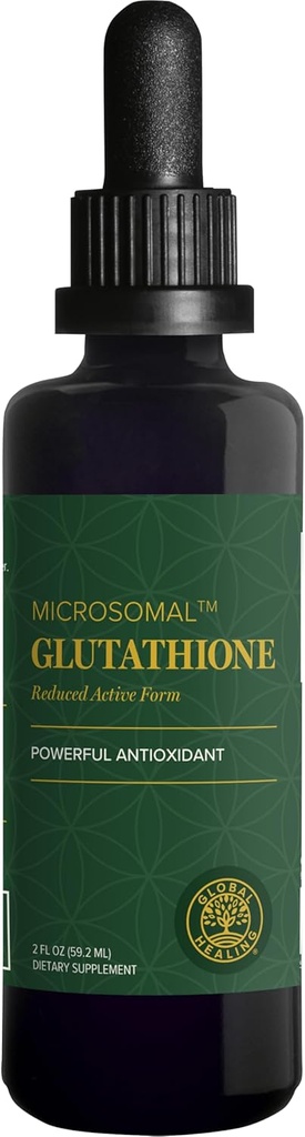 Global Healing Center - Glutathione Supplement - Microsomal L-Glutathione (reduziert) 250mg - Antioxidant Microsomal Technology ist mehr Bioverfügbar für Ihren Körper als Liposomal Kind - 2 Fl Oz