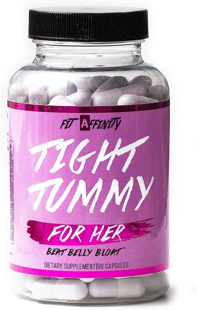 Fit Affinity Tight Tummy Bloating Relief für Frauen mit Probiotika für Verdauungsunterstützung - Nahrungsergänzung (90 Kapseln)