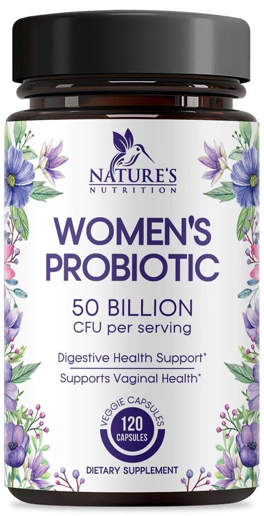 Probiotiques pour les femmes 60 milliards UFC - 16 souches, santé digestive, pH vaginal et soutien immunitaire, prébiotiques et canneberges, Gut Health & soutien urinaire, probiotique stable pour les femmes - 120 capsules