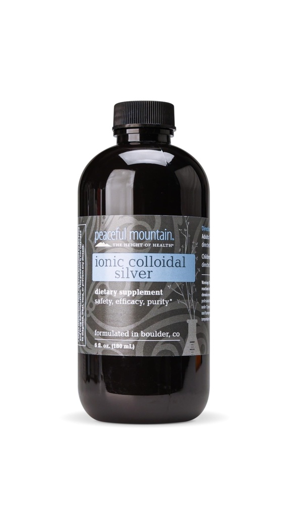 Paisible Mountain Ionic Colloïdal Silver - Supplément en argent naturel pour le support du système immunitaire - 6oz