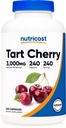 Nutricost Tart Kirschextrakt 3000mg Äquivalent (aus 300mg 10:1 Extrakt), 240 Vegetarische Kapseln - Glutenfrei, Non-GMO