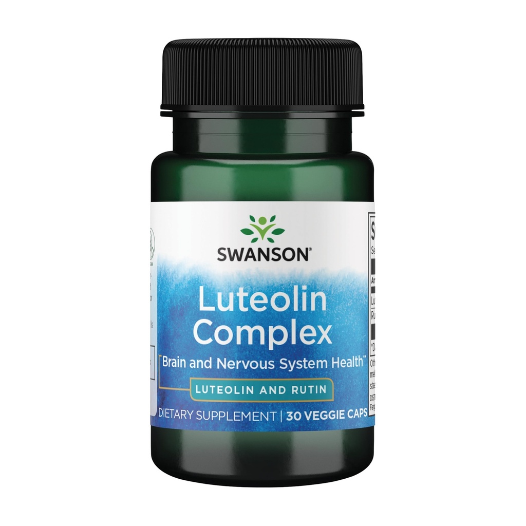 Swanson Luteolin Complex w/Rutin - Brain Support Supplement Förderung von Gedächtnis, Stimmung & kognitive Gesundheit - Natürliche Formel, um Nervous System zu unterstützen - (30 Veggie Kapseln)
