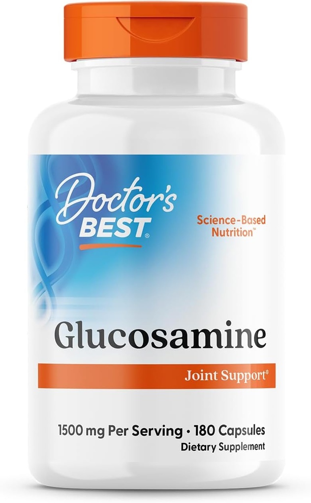 Ärzte BEST Glucosamin, Joint Support, Non-GMO, Glutenfrei, Sojafrei, 1500 mg pro Servierung, 180 Kapseln