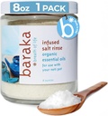 Baraka Infused Sea Salt Neti Pot - Sinus Rinse & Nose Cleaner, Essential Oil Infused mit Virginia Cedarwood, Palmarosa, Green Myrtle, Fir Balsam & Rosemary, 8 oz (1 Pack)
