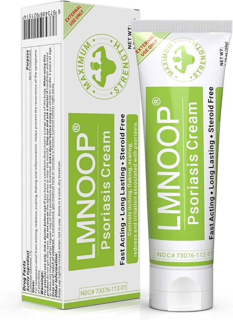 Crème de psoriasis, crème hydratante de traitement de la force maximale pour le psoriasis, dermatite, rash, anti-démangeaison, rougeur, flocage, écaillage, soulagement rapide d'action pour la peau sèche irritée