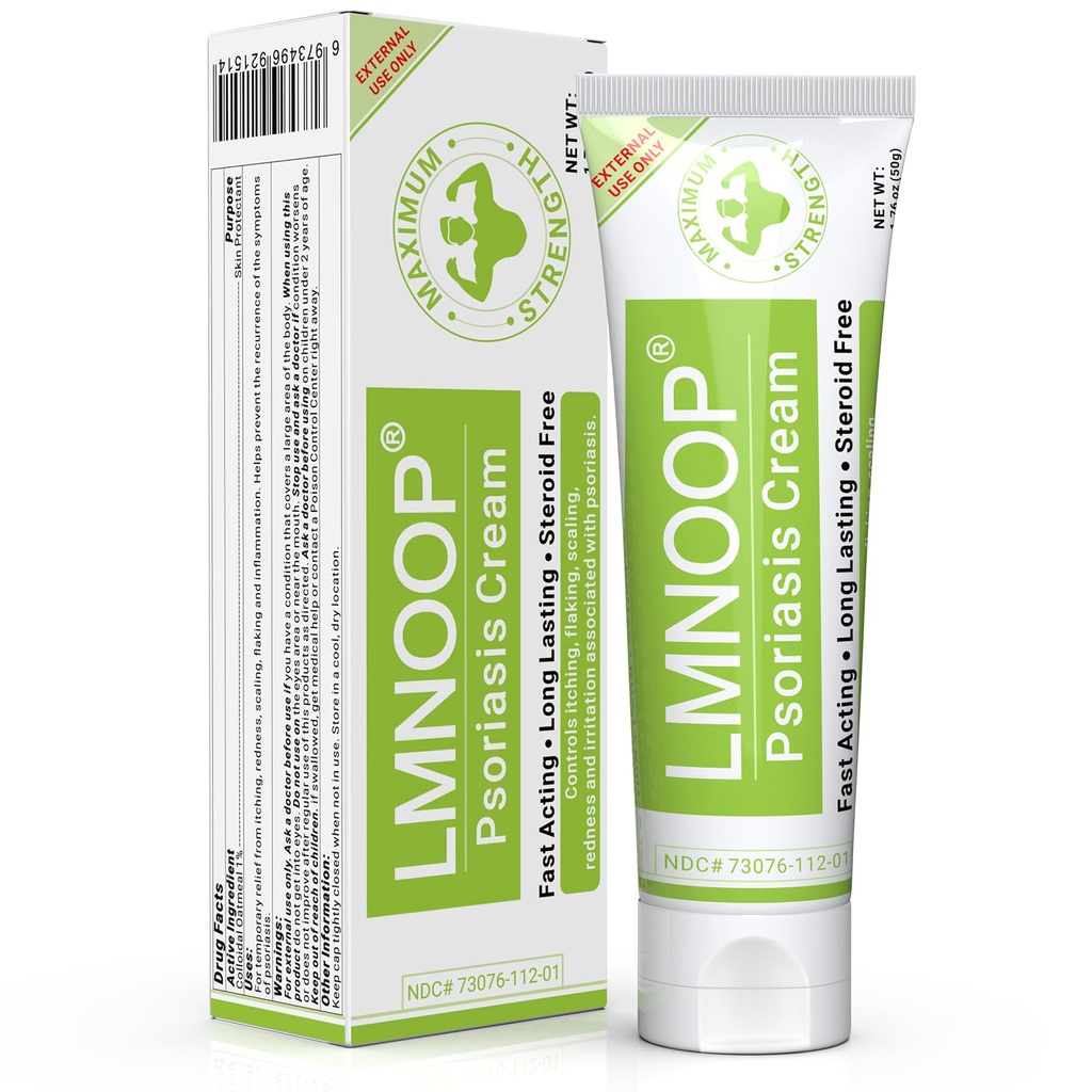 Psoriasis Cream, Maximum Strength Treatment Moisturizing Cream for Psoriasis, Dermatitis, Rash, Anti-Itch, Redness, Flaking, Scaling, Fast Acting Relief for Irritated, Dry Skin