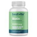 BESTVITE Biotin 10.000mcg (240 vegetarische Kapseln) - No Stearates - No Dicalcium Phosphate - No Artificial Sweeteners - No Flavors - No Flow Agents - Vegan - Non GMO - Gluten Free