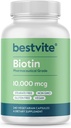 BESTVITE Biotin 10.000mcg (240 vegetarische Kapseln) - No Stearates - No Dicalcium Phosphate - No Artificial Sweeteners - No Flavors - No Flow Agents - Vegan - Non GMO - Gluten Free