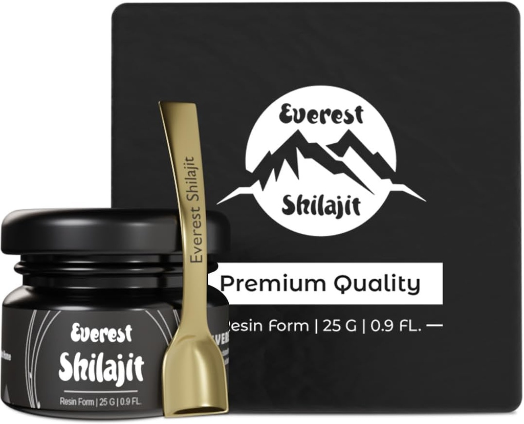 Pure Shilajit Resin High Potency Gold Grade für Männer & Frauen| 85+ Trace Minerals Shilajit | Nepals Shilajit mit natürlichen 75% Fulvic Acid & Trace Minerals mit Lab Testberichte | 50 Servierungen, 25 GM