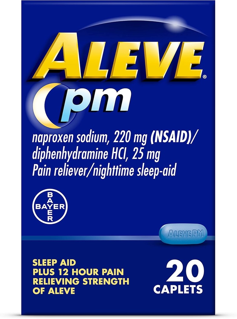 Aleve Pain Relief und Nacht Schlafhilfe Naproxen Sodium Caplets ‐ 20 Count
