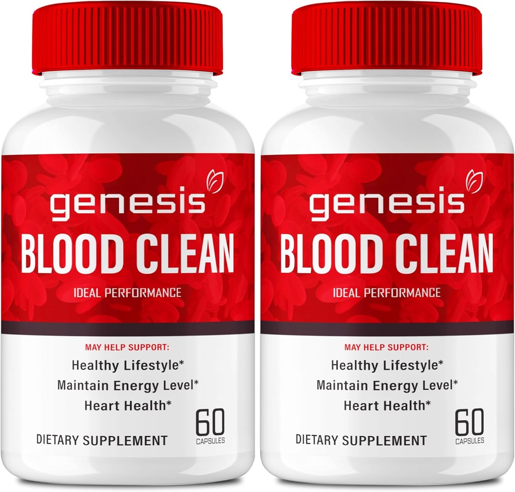 Genesis Blood Clean Capsules - Advanced Formula Supplement for Maximum Strength - Natural Blood Vessel Cleaner, GenesisBlood Clean Pills, GenesisBloodClean Pastillas Bewertungen (2 Pack)
