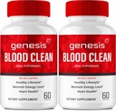 Genesis Blood Clean Capsules - Advanced Formula Supplement for Maximum Strength - Natural Blood Vessel Cleaner, GenesisBlood Clean Pills, GenesisBloodClean Pastillas Bewertungen (2 Pack)