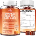 Kürbis Seed Ölgummis, 3500mg pro Servierung, kalt gepresst, mit Sägepalme, Rosmarin Blatt, Zink, hydrolysierte Collagen Peptide, Kürbis Seed Öl für Haarwachstum, Vegan, 60 Zähler