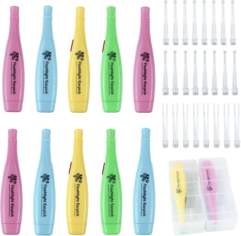 12 Stück Ohr Wachs Removal Tool mit LED Licht für Reinigung Earwax Wiederverwendbare Ohr Pick Tweezer Ear Cleaner für Erwachsene und Kinder Ohr Gesundheit